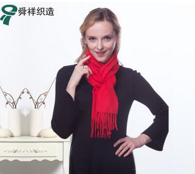 大红色仿羊绒多尺寸围巾 中国红中高档围巾