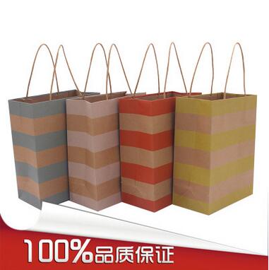 简约彩色条纹 礼品袋 手拎购物袋 高档纸袋 厂家直销可定做