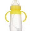 婴儿全硅胶奶瓶 宽口径有柄自动吸管硅胶奶瓶240ml 婴儿用品批发