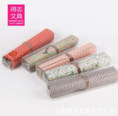 DZ-V76 厂家批发韩版文具收纳卷笔袋 复古亚麻帆布学生时尚笔帘