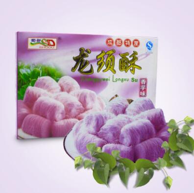 传统糕点四川特产零食紫薯味龙须酥200g盒装休闲食品