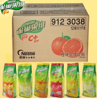 整箱12包×1KG雀巢果维C速溶果汁粉橙柠檬芒果黑加仑苹果冰糖雪梨