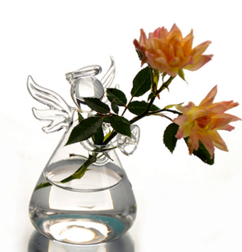 纯手工天使花瓶 创意花器插花器皿 家居水培容器玻璃工艺品