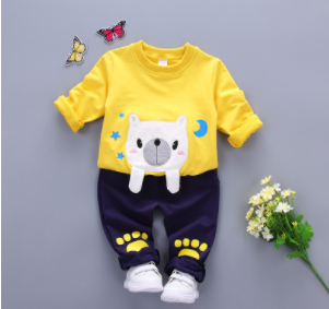 2017春款童装套装 0-4岁婴幼童男童宝宝套装 小童长袖卡通两件套