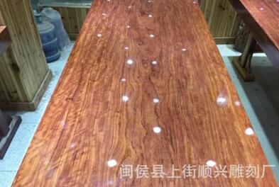 巴花大板会议桌茶桌红木家具厂家直销家居摆件工艺品 木制老板桌