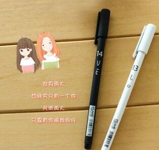 京尚日韩文具学生用黑色中性笔0.5签字财务专用笔考试商务用水笔