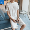 男式休闲套装2018新款夏季韩版运动套装男短袖T恤束脚5分裤两件套