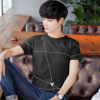 男式短袖T恤男青少年2018夏季新款t恤青少年韩版修身时尚半袖衫潮