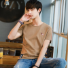 2018男式短袖T恤男青少年圆领套头韩版时尚修身款半袖体恤衫男装