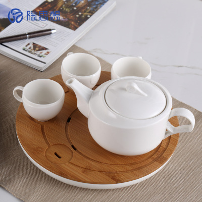 陶思想 花茶茶具套装 咖啡具 陶瓷咖啡杯壶 杯壶套装带茶盘茶杯套