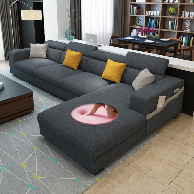 厂家定制北欧风布艺沙发组合简约现代大小户型客厅家具可拆洗
