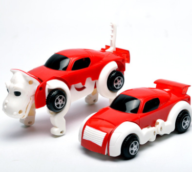 现货上链变形狗 储能自动变形玩具车 塑料发条变形恐龙玩具批发