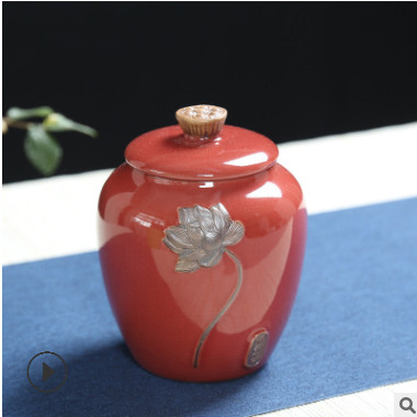 携旅行小号陶瓷迷你哥窑茶叶罐便储物密封罐子香粉罐醒茶罐蜂蜜罐