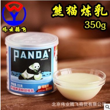 烘焙原料 熊猫调制甜炼乳易拉罐装350g蘸小馒头甜奶酱新包装