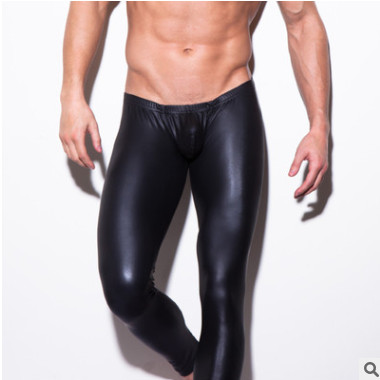 厂家直销男士漆皮塑身长裤N2N男士表演裤时尚潮流紧身男士长裤