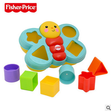 正品婴幼儿早教费雪小蜜蜂配对盒 宝宝益智认知彩色形状积木玩具
