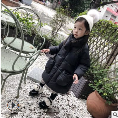 2018冬季新款韩版女童中长款羽绒服定制加厚高领儿童装羽绒服