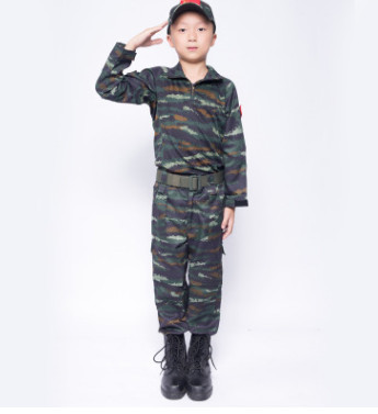 童装 儿童虎斑迷彩套装 演出服 军训服 儿童蛙服 童装套服