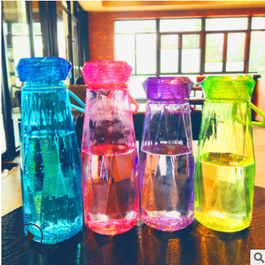 杯子女学生韩版塑料杯钻石带盖ins水杯个性防漏韩国创意优雅杯