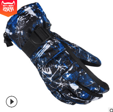 新款加厚户外滑雪手套专业防风防水冬季电动车骑行保暖手套男女款