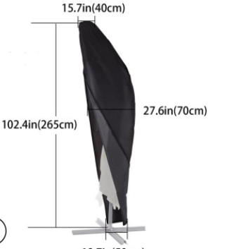 户外防紫外线遮阳伞 210D牛津布防尘罩 黑色户外防水雨伞罩
