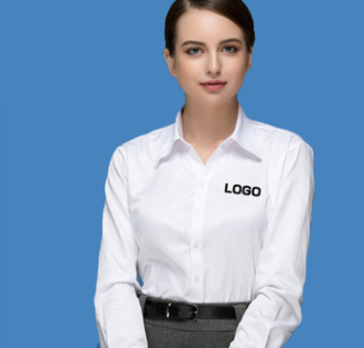 厂家定制女士职业工装长袖衬衫定制刺绣LOGO工作服正装衬衣修身