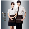 韩版男女服务员衬衫 短袖修身款时尚衬衫 酒店工作服个性定制