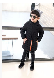 冬季儿童韩版轻薄轻便连帽棉服中大童长款上衣男女童装修身外套