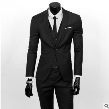 新款时尚商务男式休闲西装韩版男装个性修身西服套装三件套男外贸
