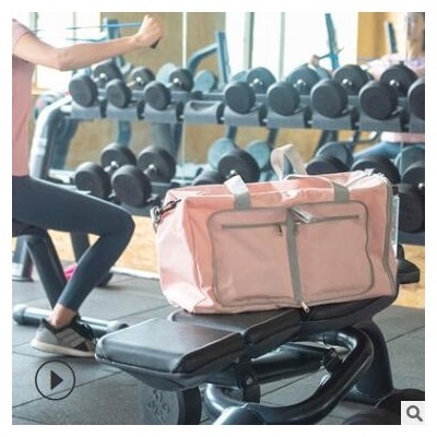 新款纯色可折叠健身包旅行便携行李包户外行李袋大容量旅行包定制