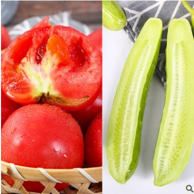 普罗旺斯西红柿和白玉黄瓜 农家现摘新鲜蔬菜青瓜水果5斤一件代发