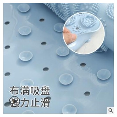 新款PVC圆形浴室防滑垫 家用淋浴房疏水速干吸盘地垫卫浴按摩脚垫