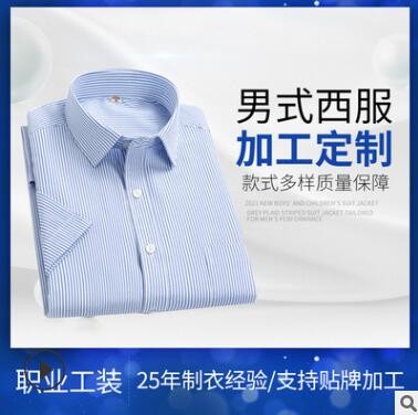 2021新款男士宽松竖条衬衫 商务休闲长袖衬衣男潮流薄款双色可选