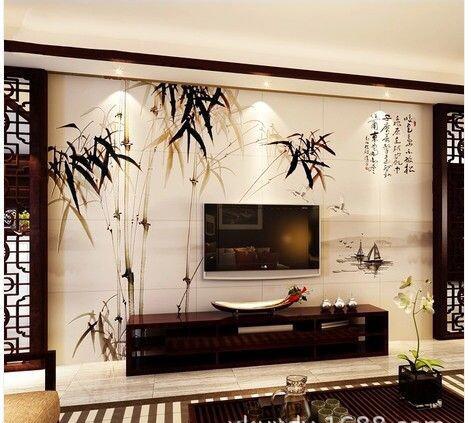 竹叶瓷砖背景墙