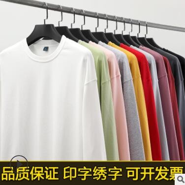 长袖薄款圆领卫衣工作服餐厅服务员工装秋冬款广告衫印logo