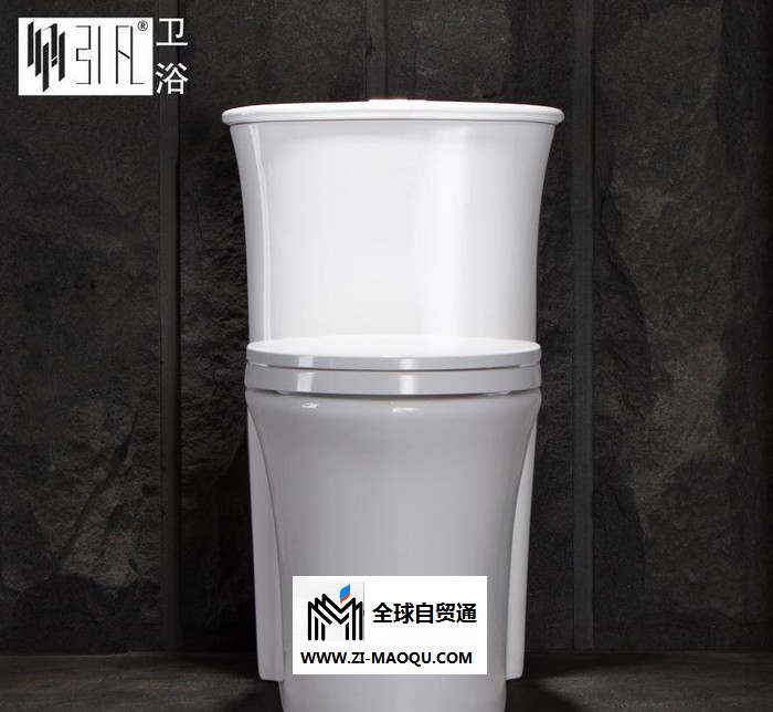 广东卫浴洁具 新款圆筒水箱连体马桶坐便器 坐厕坐式大便器