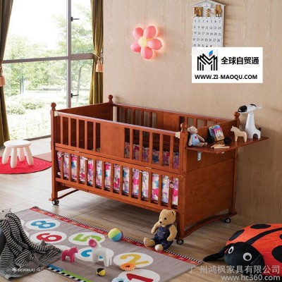 贝欣居实木水性漆五合一多功能组合式婴儿床304送280元进口椰棕床垫床围